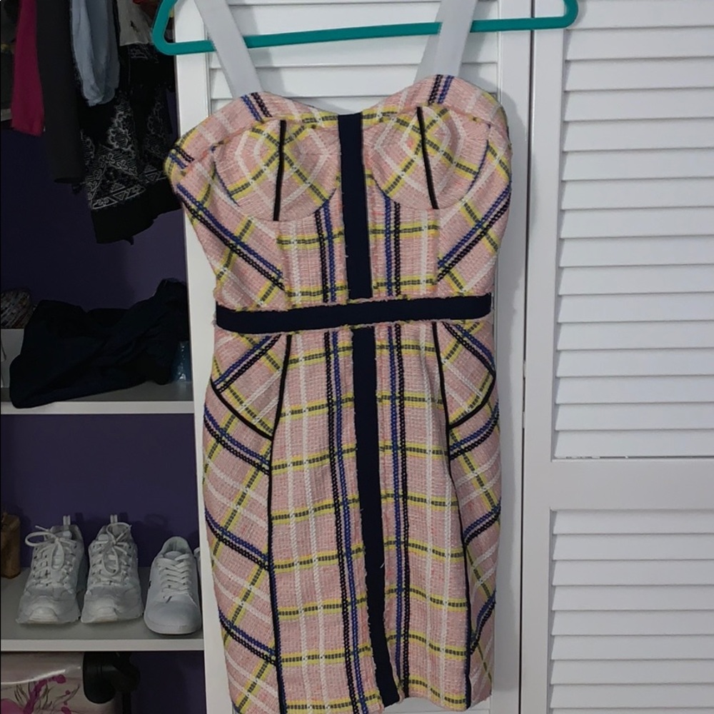 Pink and Yellow Plaid Dress